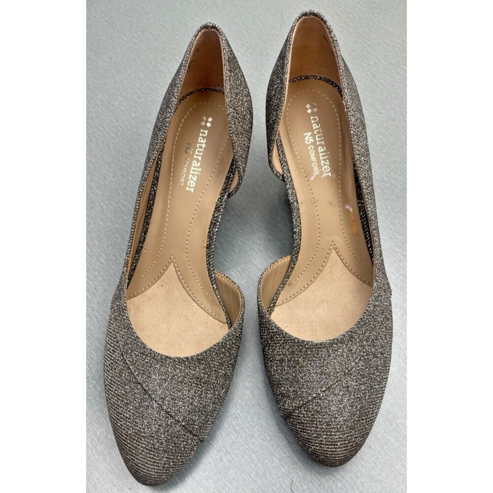 Naturalizer Deva Pewter Glitter Womens heels size 7.5 M Comfort - Picture 7 of 13